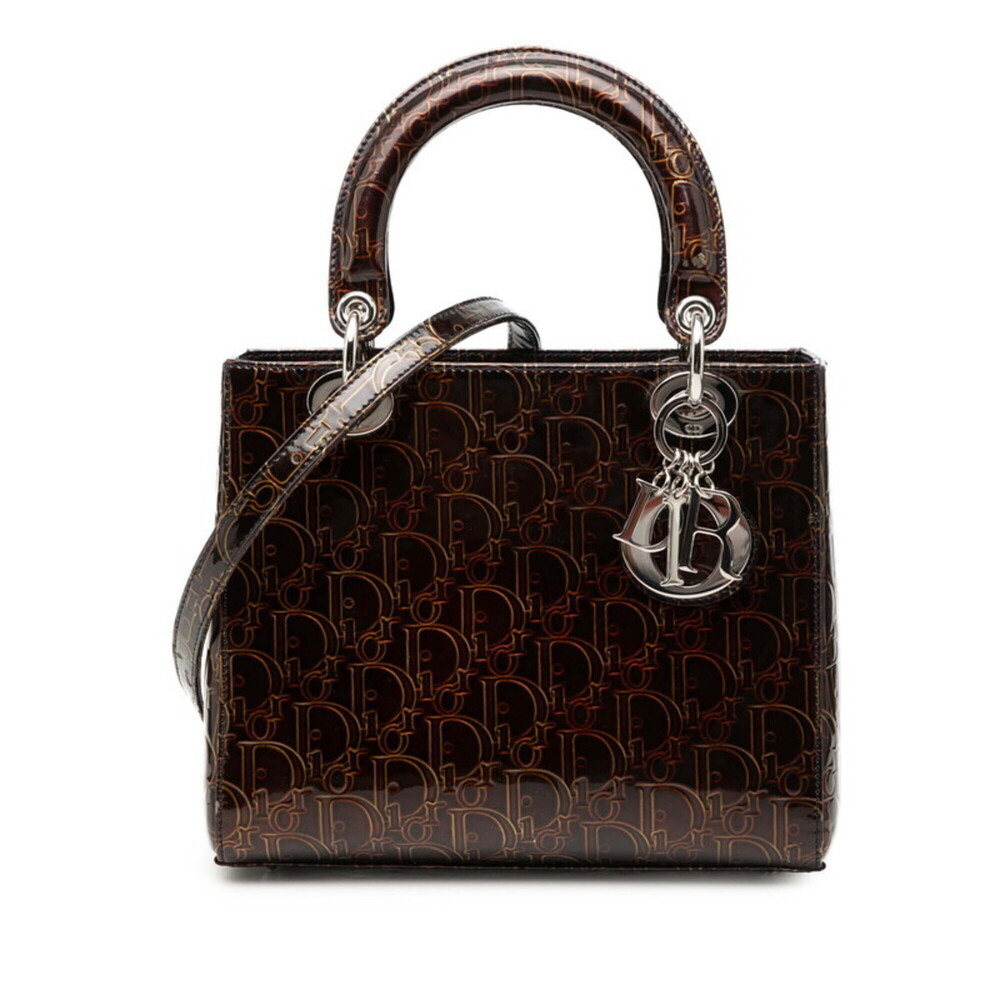 CHRISTIAN DIOR Brown Leather Trotter Shoulder Bag - Picture 1 of 7